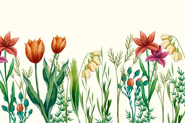 زمینه بهار نقاشی شده با دست