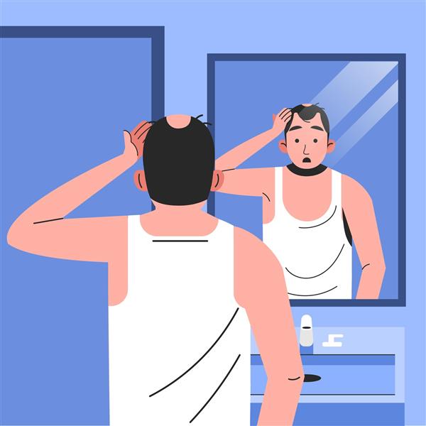 مفهوم ریزش مو با دست صاف
