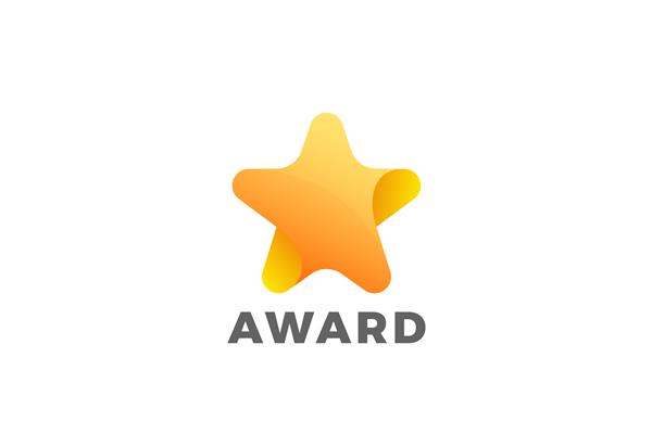 طرح هندسی لوگوی ستاره لوگوی جایزه برنده مورد علاقه