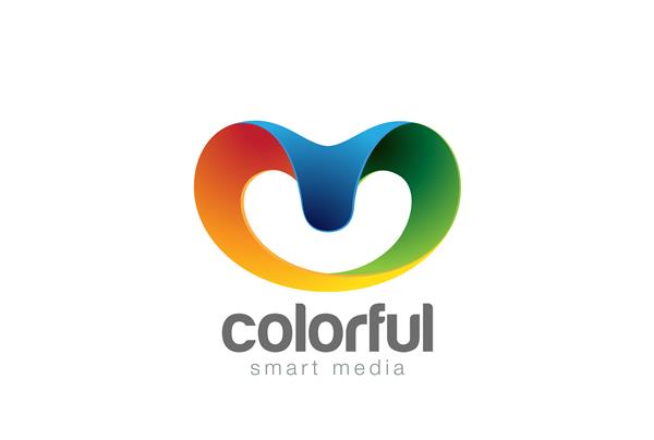 لوگوی شکل انتزاعی رنگارنگ