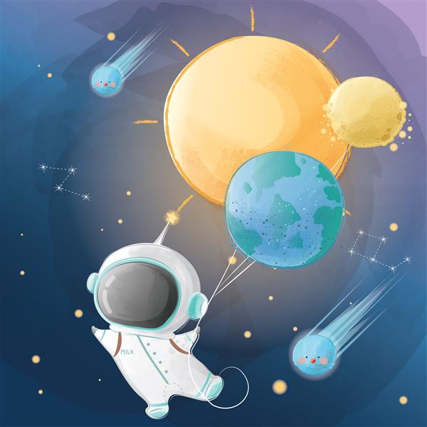 پرواز فضانورد کوچک با بالن های سیاره