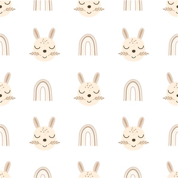طرح الگوی بدون درز مهد کودک خرگوش