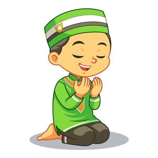 پسر مسلمان دعا می خواند