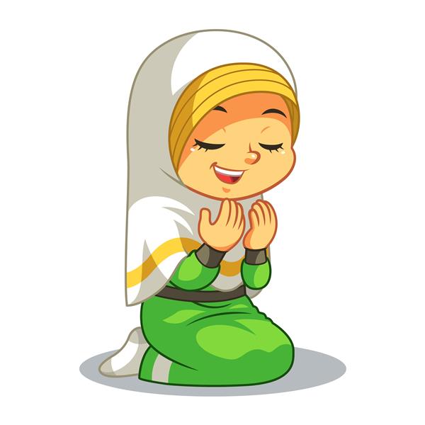 دختر مسلمان دعا می خواند