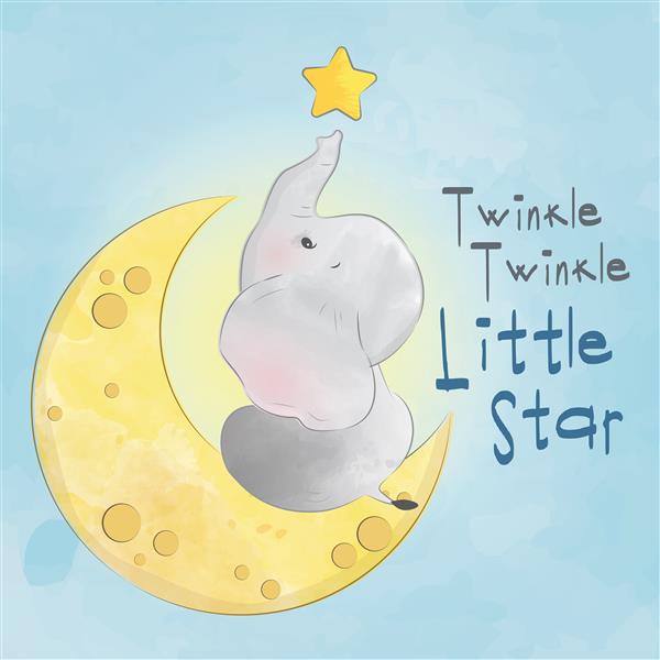 بچه فیل چشمک می زند چشمک می زند ستاره کوچک
