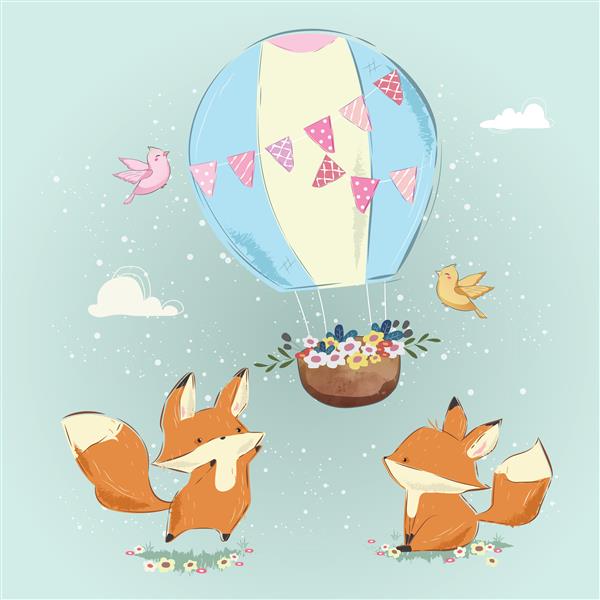 روباه های ناز با بالن هوا بازی می کنند