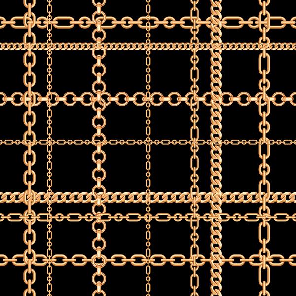 زنجیر طلا روی زمینه مشکی
