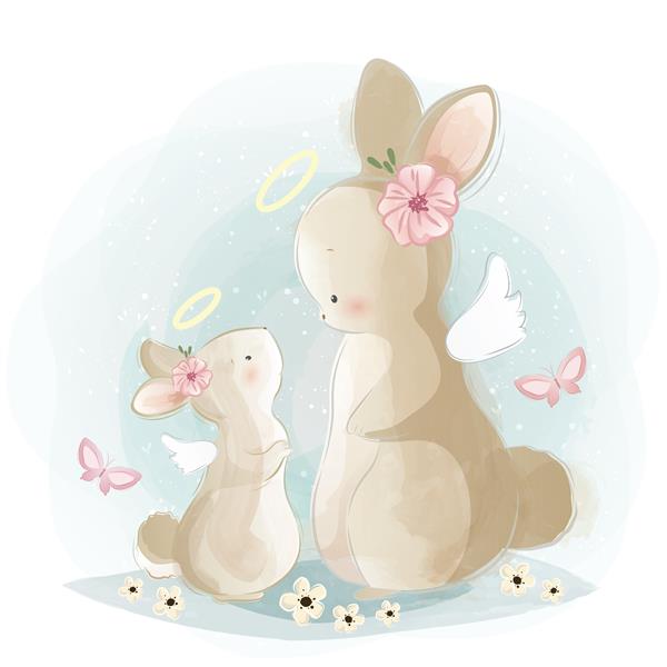 مامان فرشته و بچه خرگوش