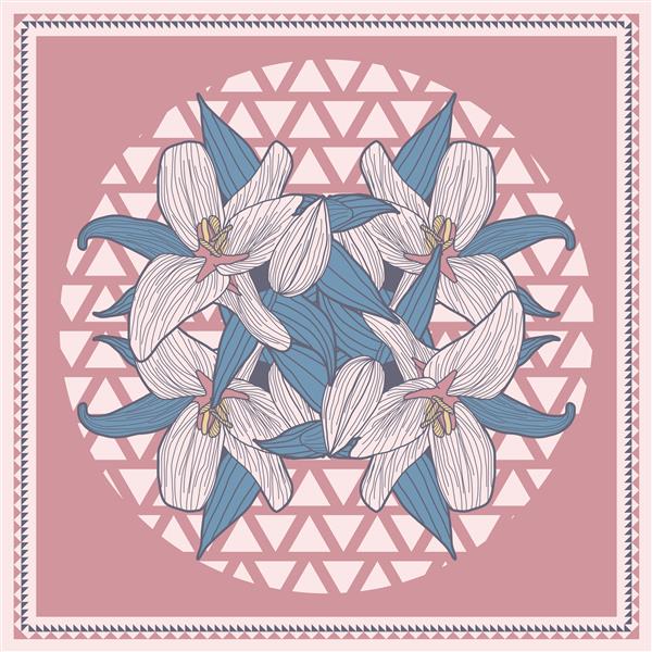 روسری خلاقانه برای چاپ با تصویر گل