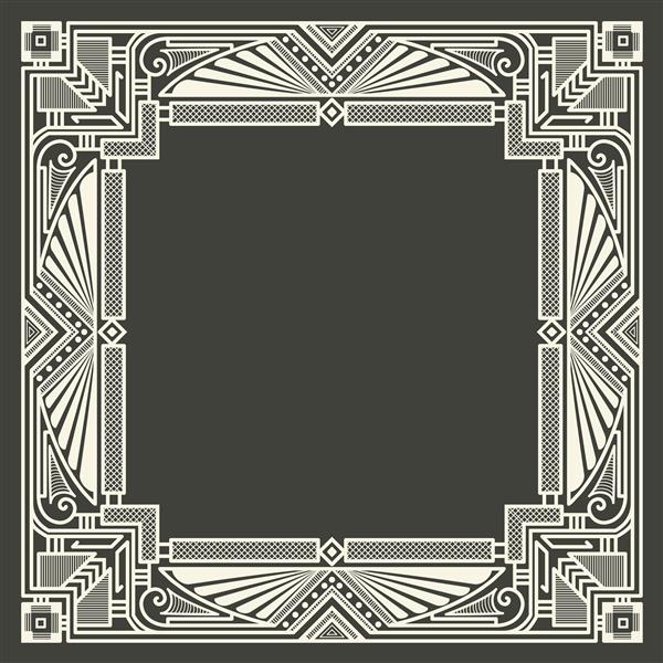 قاب مونوگرام گلدار و هندسی در زمینه خاکستری تیره عنصر طراحی مونوگرام