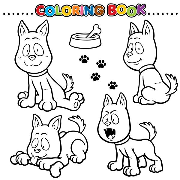 کتاب رنگ آمیزی کارتونی - سگ