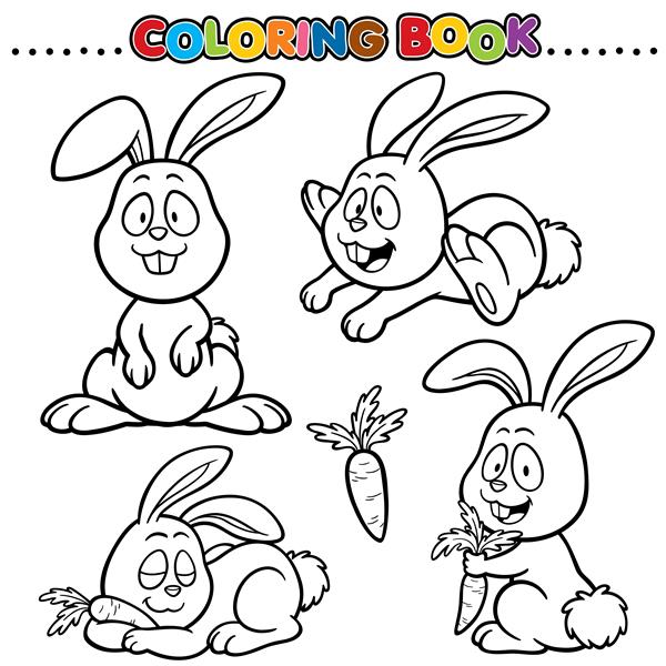 کتاب رنگ آمیزی کارتونی - خرگوش