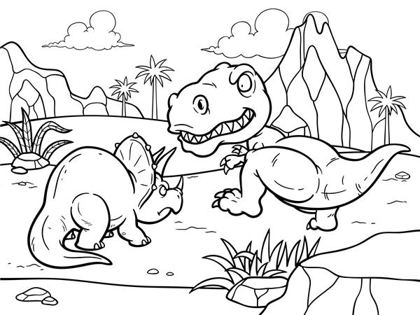 کتاب رنگ آمیزی کارتونی - مبارزه دایناسورها