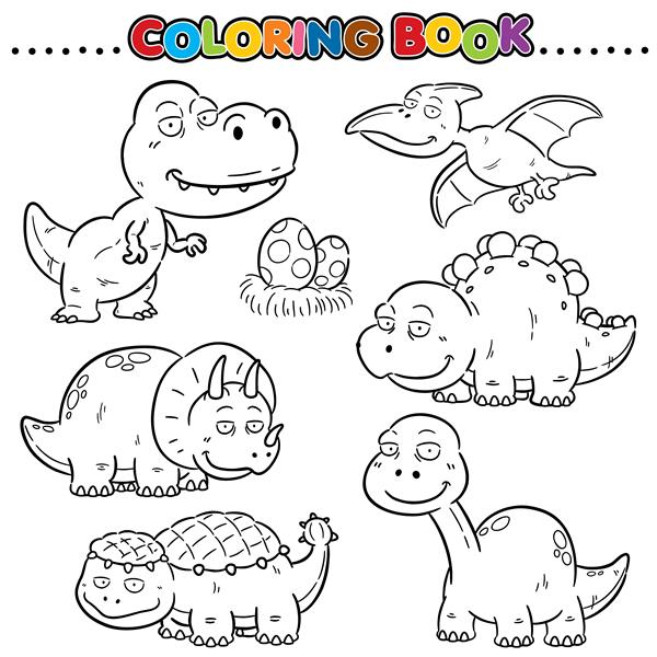 کتاب رنگ آمیزی کارتونی - شخصیت دایناسورها
