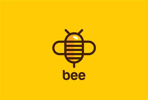 نماد سبک خطی آرم زنبور عسل