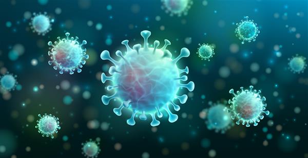 ویروس کرونا 2019-ncov و پس زمینه ویروس با سلول های بیماری شیوع ویروس کرونا کووید -19 و مفهوم خطر سلامت پزشکی همه گیر