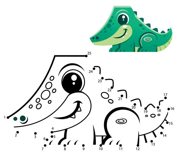 بازی آموزش اعداد بازی نقطه به نقطه کارتون تمساح