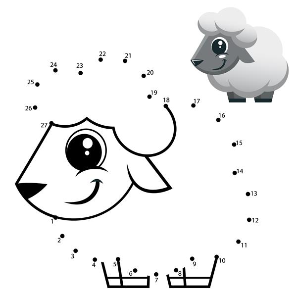 بازی آموزش اعداد بازی نقطه به نقطه کارتون گوسفند