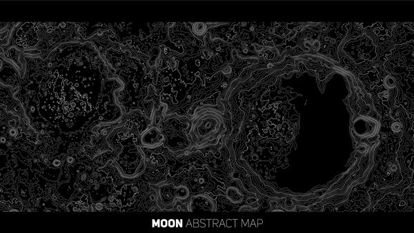 وکتور چکیده نقشه برجسته ماه تهیه نقشه مفهومی ارتفاع ماه