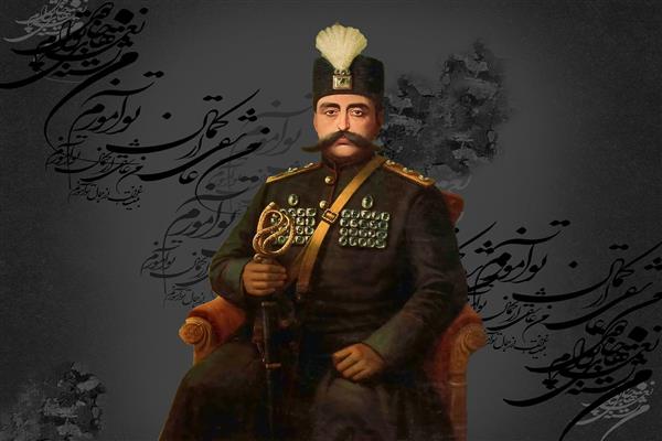 مرد قاجاری قدیمی لباس سنتی دیجیتال آرت اثر ساناز ملکی