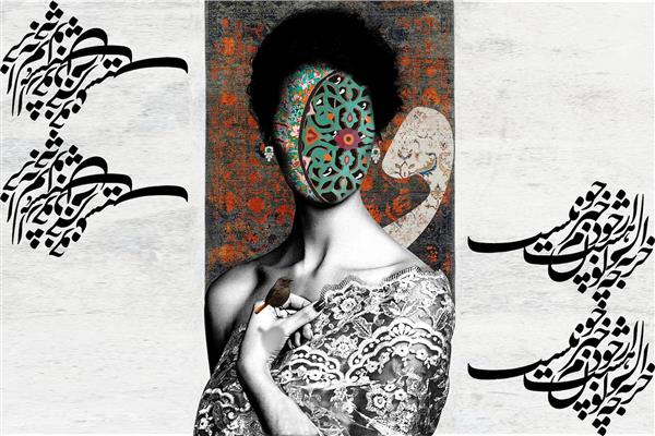 دختر سیاه چهره انتزاعی دیجیتال آرت اثر ساناز ملکی