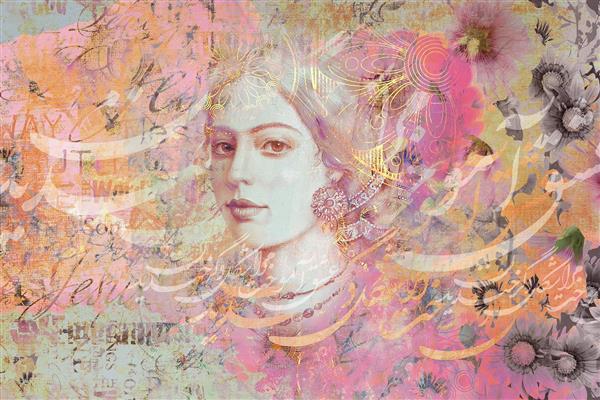 نقاشیخط دختر زیبا اثر سامان رئوفی دیجیتال آرت