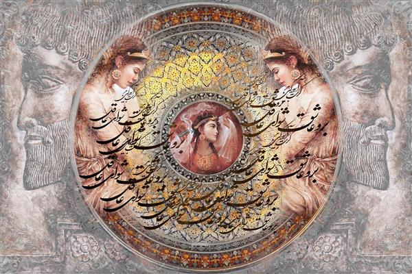 عشق ملکه استر زیبا و خشایار شاه دیجیتال آرت اثر سامان رئوفی