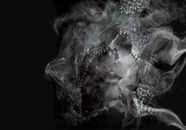چهره ای در غبار اثر دیجیتال آرت سرور فیاضی