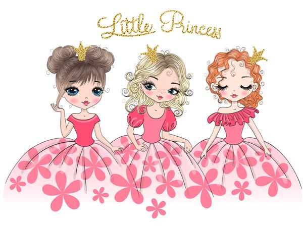 سه دختر پرنسس کوچک زیبا و بامزه