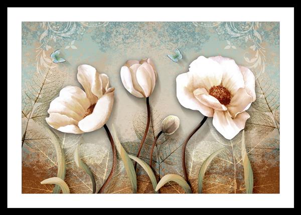 پس‌زمینه بافت گل‌های سفید زیبا الگوی تزئینی آثار هنری بوم نقاشی کاغذ دیواری سه بعدی