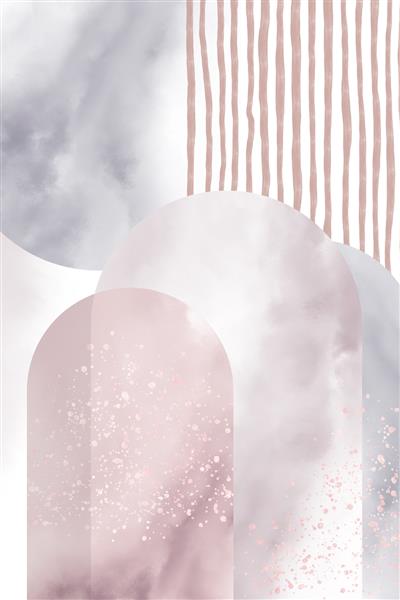 تصویرسازی هنر مدرن نقاشی روی دیوار بافت آبرنگ مرمر دود مه اشکال هندسی خطوط قوس ها چاپ روی جلد پوستر