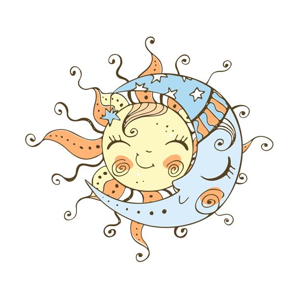خورشید و ماه به سبک دودل زیبا