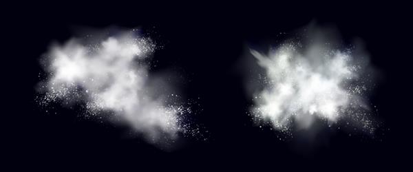 انفجار سفید پودر برف یخ یا دانه های برف ابرها را می پاشند