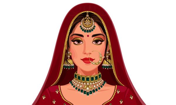 پرتره عروس هندی زیبا