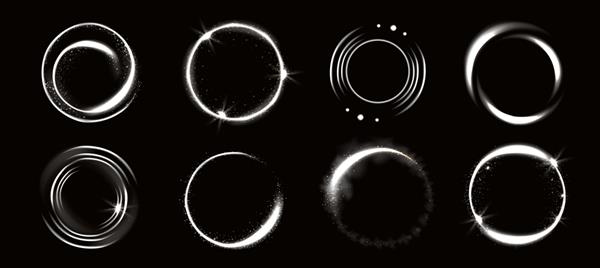 دایره های روشن با درخشش جلوه درخشش جادویی