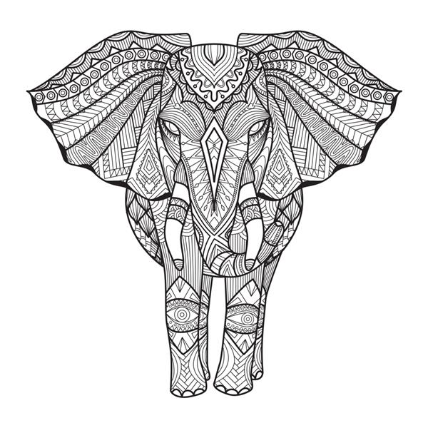 پس زمینه فیل طراحی شده با دست