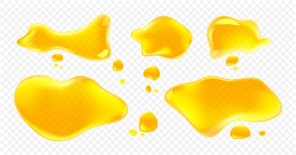 ریختن روغن آب زرد یا عسل جدا شده روی شفاف