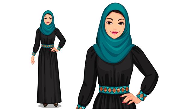 شخصیت زنان مسلمان با لباس سنتی