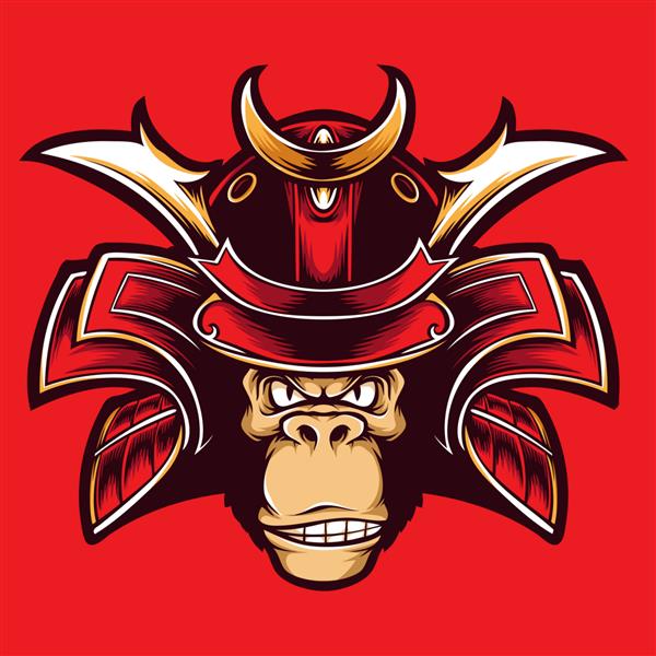 لوگوی سامورایی میمون عصبانی