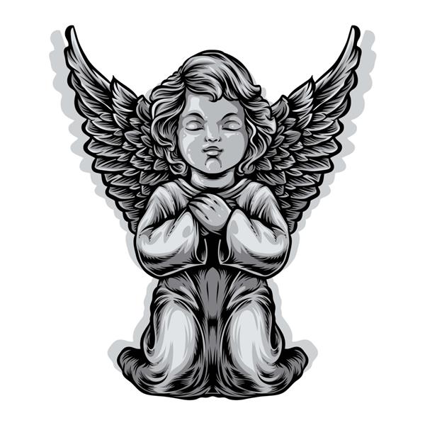 تصویر مجسمه فرشته کودک