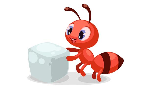 عبارات زیبا روی صورت مورچه پس از تماشای حبه قند