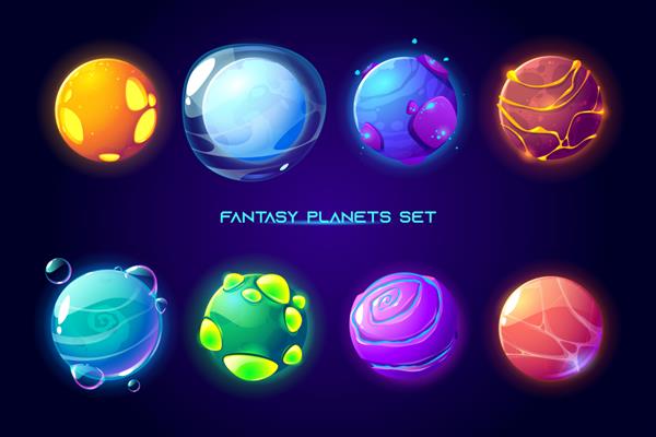 سیارات فضایی فانتزی برای بازی ui galaxy
