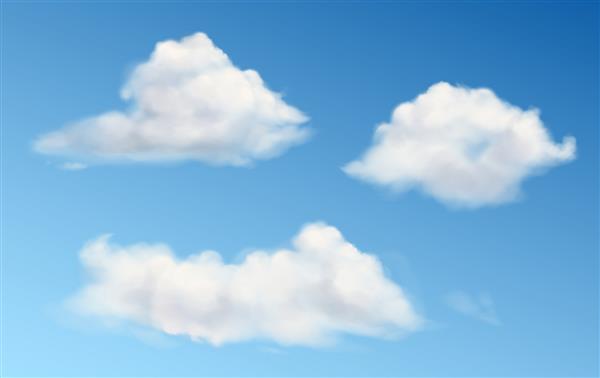 ابرهای کرکی سفید در آسمان آبی