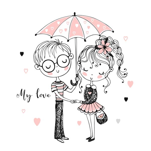 دختر و پسر ناز زیر چتر میعادگاه