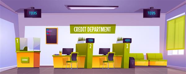 داخلی بخش اعتبار در دفتر بانک
