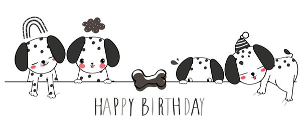تولدت مبارک تصویر خوشامدگویی سگ دالماسیایی زیبا