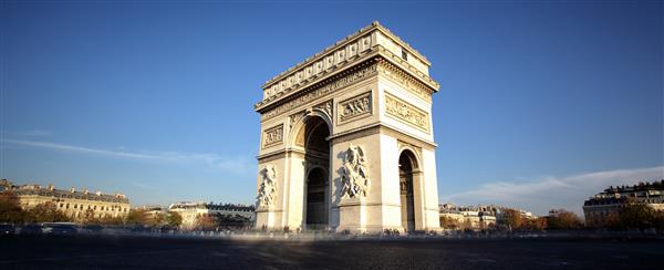 نمای پانوراما از طاق پیروزی پاریس فرانسه