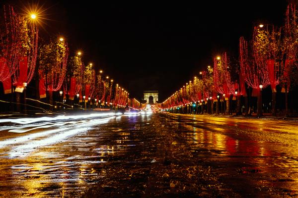 شانزلیزه فرانسه پاریس در شب
