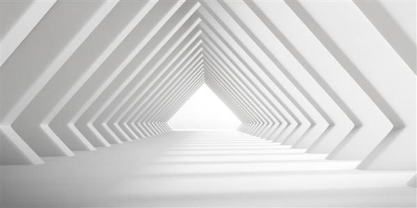 رندر سه بعدی انتزاعی از فضای خالی بتنی با نور و سایه بر روی ساختار ستون معماری آینده نگر