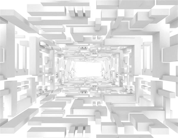 مفهوم تونل معماری انتزاعی تصویر رندر شده سه بعدی